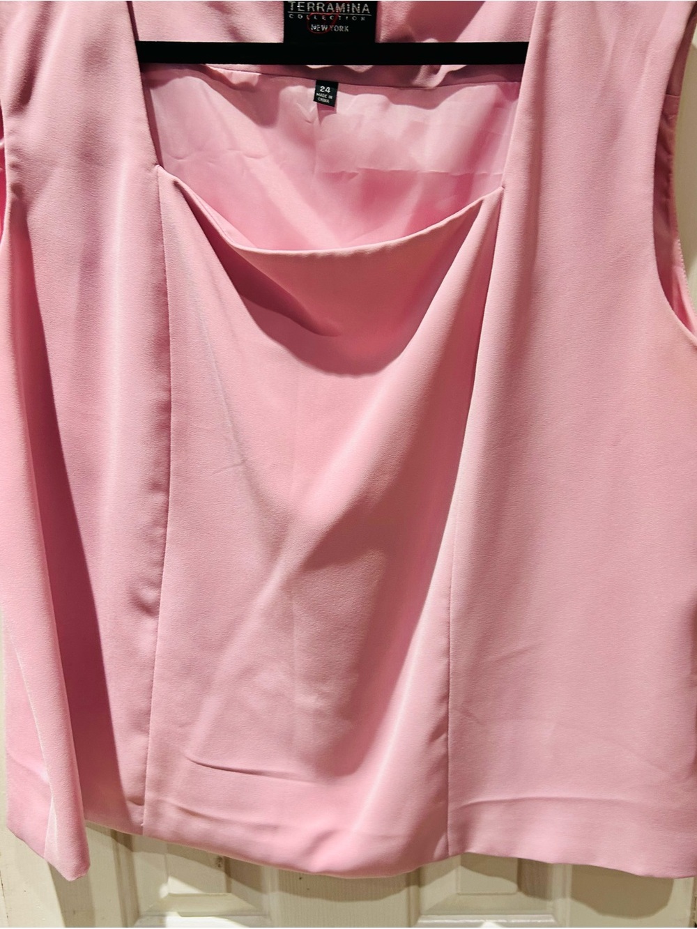 Terramina Pink Draped Neck Sleeveless Camisole